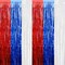 4-Pack Red, White, and Blue Foil Fringe Curtains - 3.3ft x 6.6ft Metallic Tinsel Backdrop - Patriotic Streamers for 4th of July, Memorial Day, Birthdays, and 2026 Sestercentennial Photo Booths
